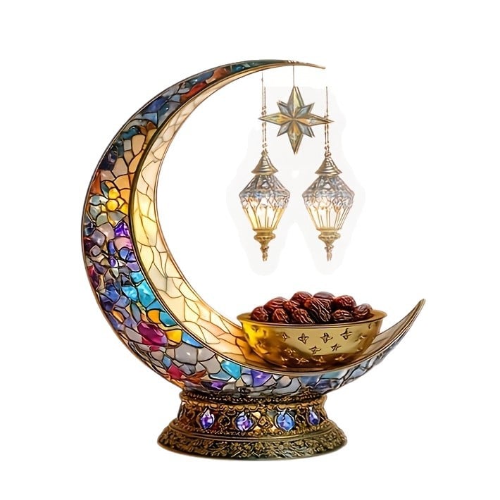 🌙Islamic Elegant Crescent Moon & Lantern Desktop Ornament