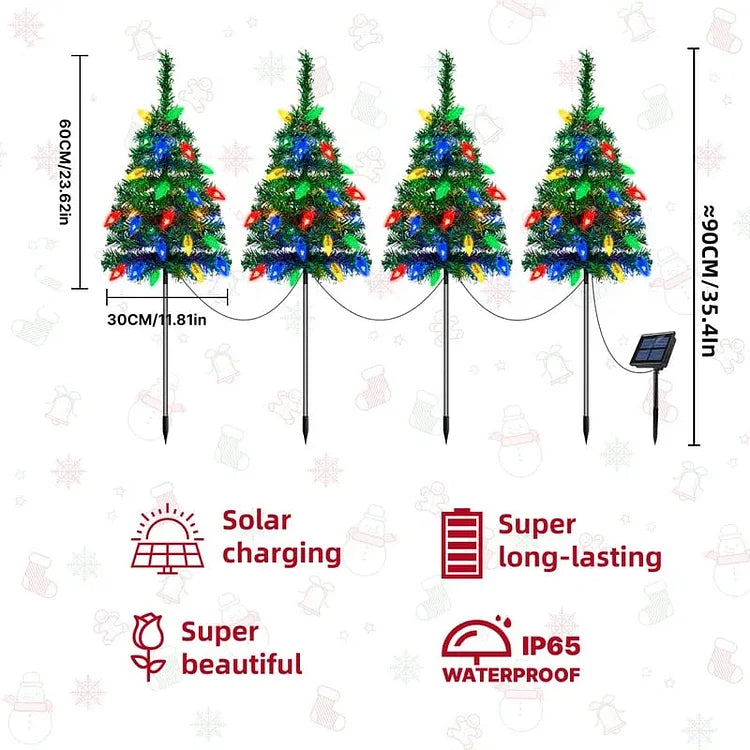 Festive Outdoor Solar Christmas Tree Decorations