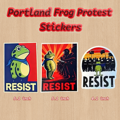 Portland Frog Protest Stickers