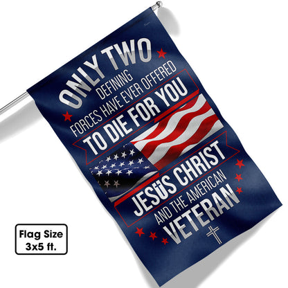 Veterans Day Flag, Veteran Only Two Defining Forces Have Ever Offered To Die For You Jesus Christ and the American Flag