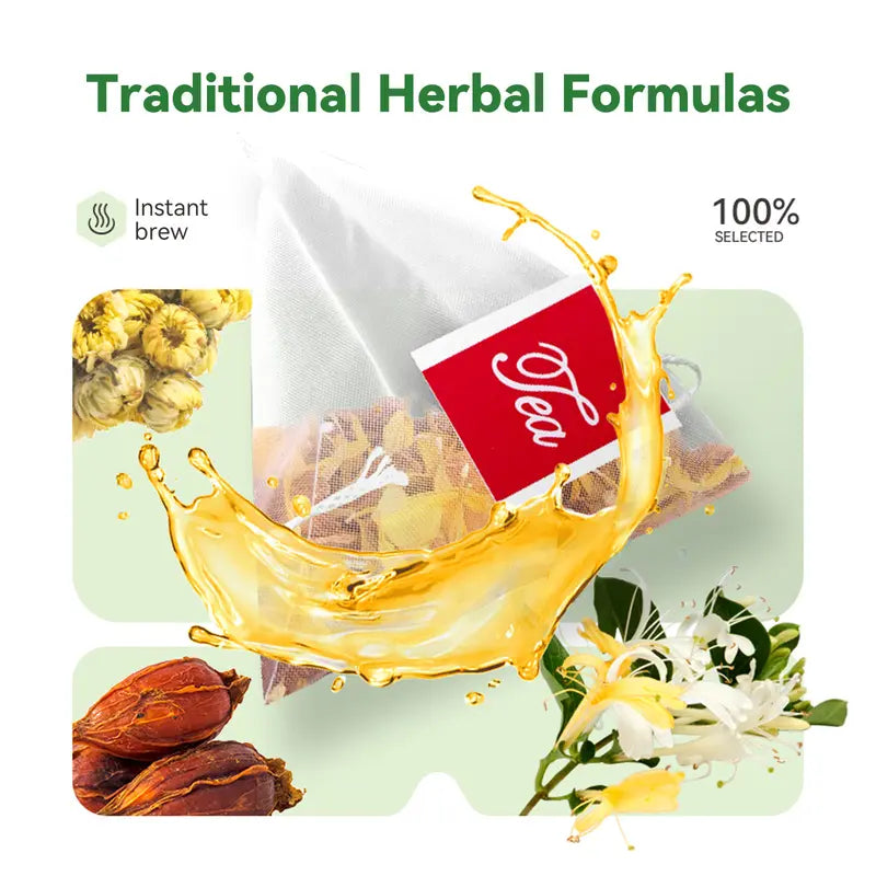 Kreain Nature 1 Chicory and Gardenia Herbal Tea Ready to Eat Convenient Beautify & Nourish | Orange Peel & Chrysanthemum –Cool Relief from Heat| 12 Tea Bags Healthy Vegan