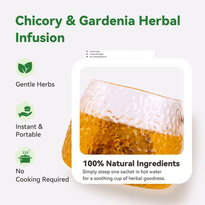Kreain Nature 1 Chicory and Gardenia Herbal Tea Ready to Eat Convenient Beautify & Nourish | Orange Peel & Chrysanthemum –Cool Relief from Heat| 12 Tea Bags Healthy Vegan