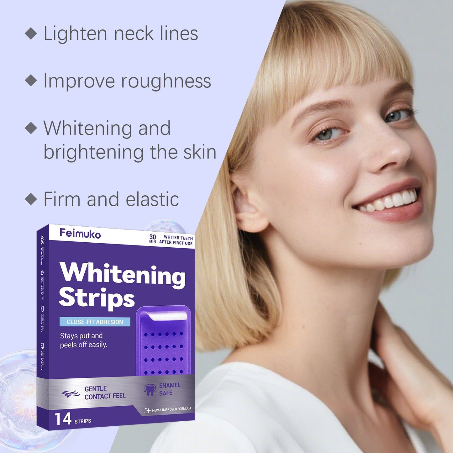 🦷 Whitening Strips: Brighter Smile in 30 Mins💜