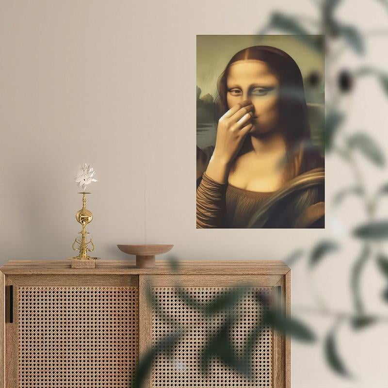 🔥Last Day 49% OFF - Piece Mimics Mona Lisa Bathroom Wall