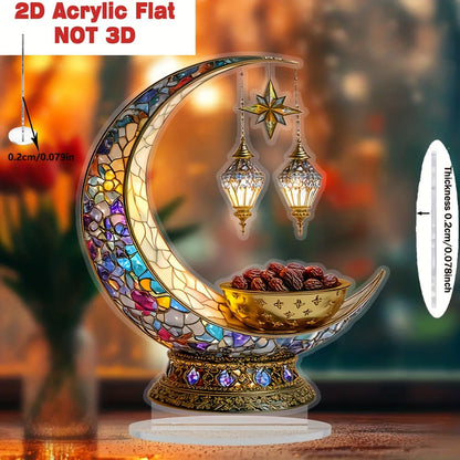 🌙Islamic Elegant Crescent Moon & Lantern Desktop Ornament