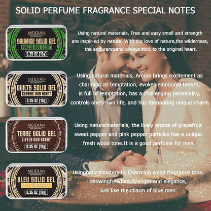 Solid Cologne for Men - 4 Pack