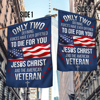 Veterans Day Flag, Veteran Only Two Defining Forces Have Ever Offered To Die For You Jesus Christ and the American Flag