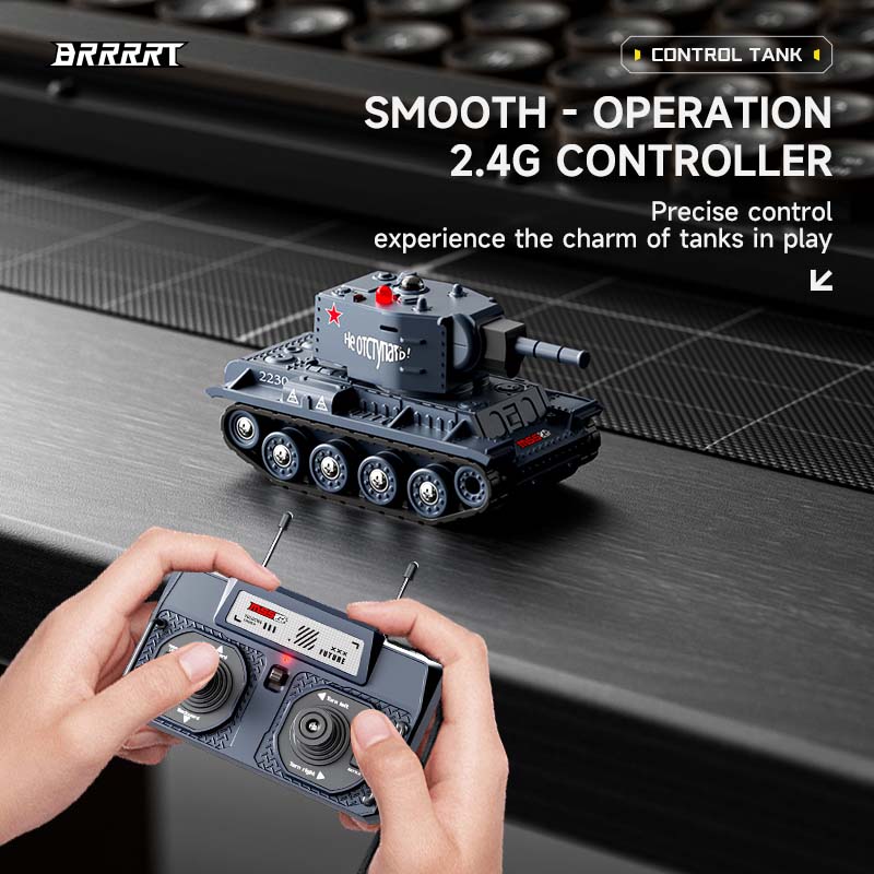 1/64 Mini RC  Tank with Infrared Combat and Rotating Turret