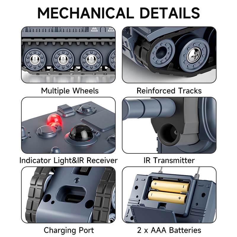 1/64 Mini RC  Tank with Infrared Combat and Rotating Turret