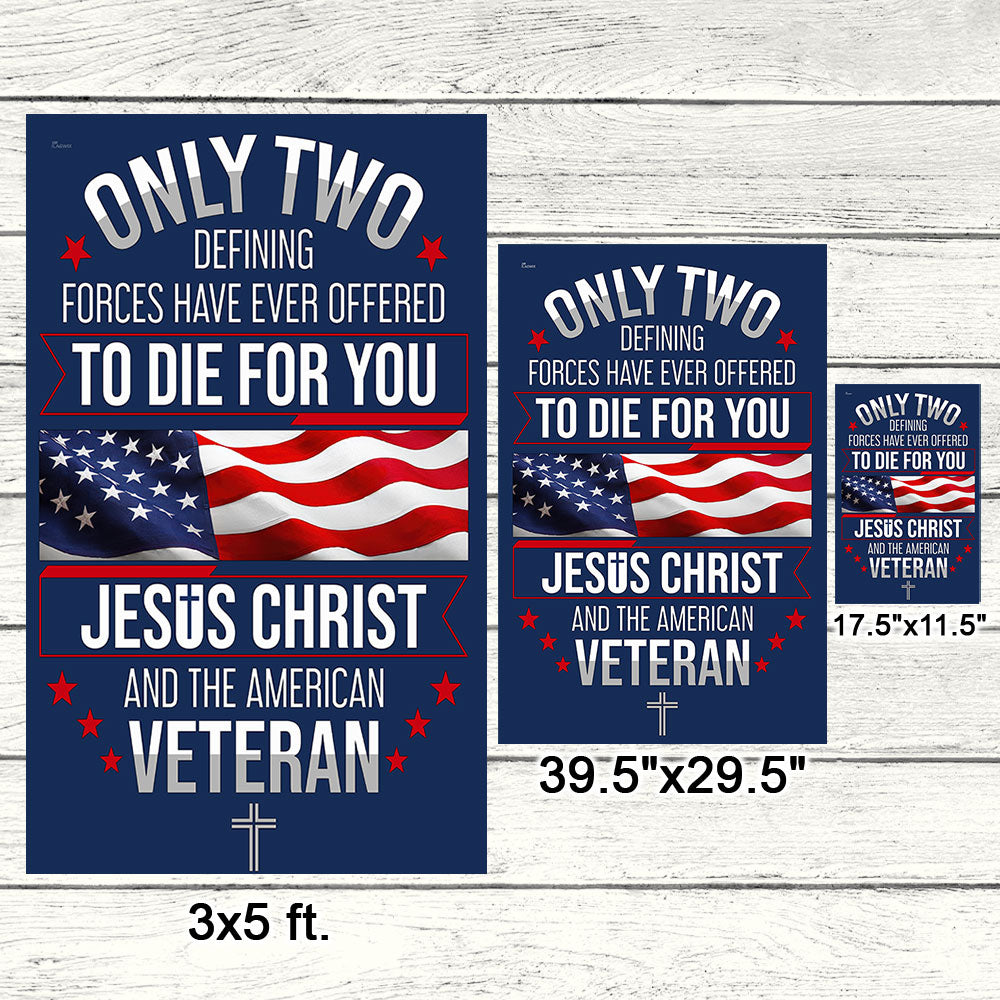 Veterans Day Flag, Veteran Only Two Defining Forces Have Ever Offered To Die For You Jesus Christ and the American Flag