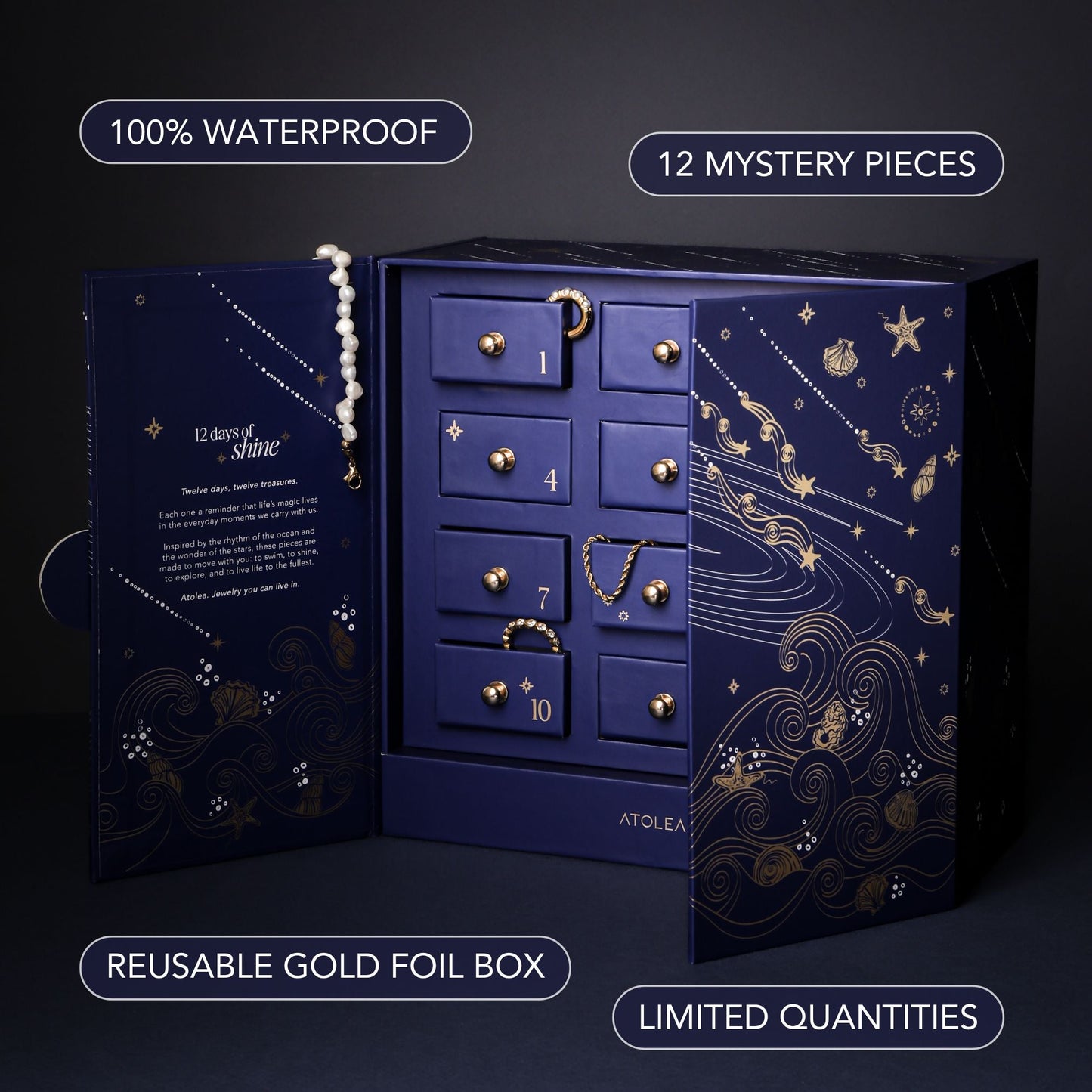 🎄Christmas Sale 50% OFF🔥Atolea Jewelry Gold Advent Calendar 2025