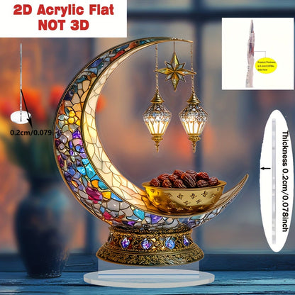 🌙Islamic Elegant Crescent Moon & Lantern Desktop Ornament