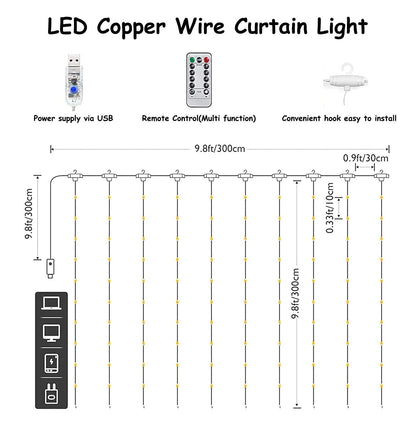 🎄Christmas Sale 49% OFF🔥LED Curtain Fairy Lights