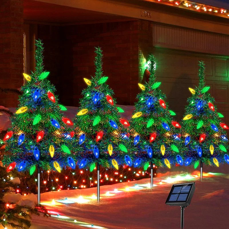 Festive Outdoor Solar Christmas Tree Decorations