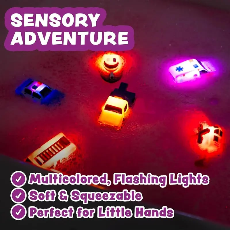 💥Exclusive Offer🚒 Emergency Cars Light-Up Bath Toys – 6 Pack