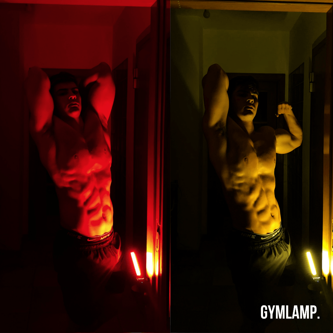 Gym Lamp for Posing, Gym Light Posing Lights for Bodybuilding, Portable Magnet LED Flashlight with 7th Gear Dimming & 180 Degree Folding USB Rechargeable Gym Lighting
