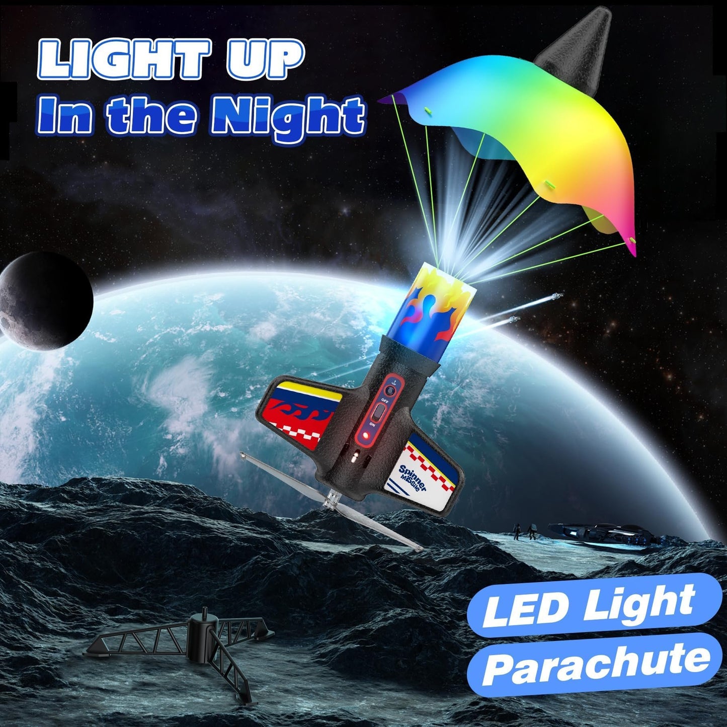 🏆#1 Bestselling-🚀Motorized Self-Launching Rocket Toy with Parachute