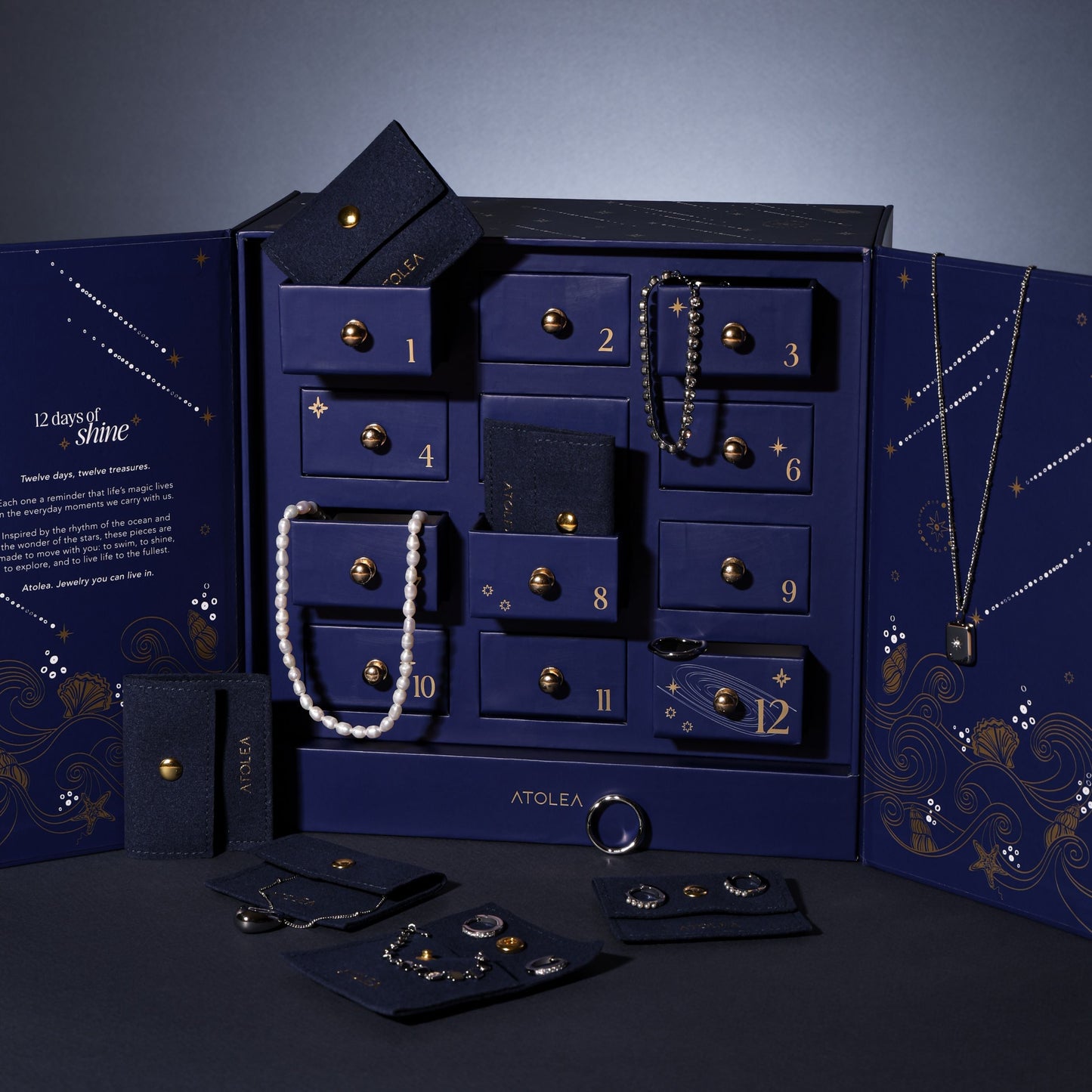 🎄Christmas Sale 50% OFF🔥Atolea Jewelry Gold Advent Calendar 2025