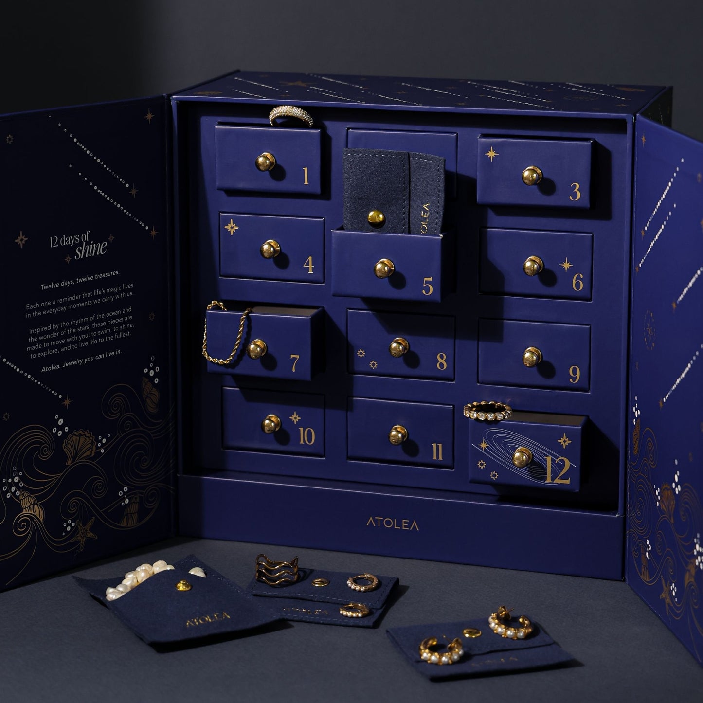 🎄Christmas Sale 50% OFF🔥Atolea Jewelry Gold Advent Calendar 2025