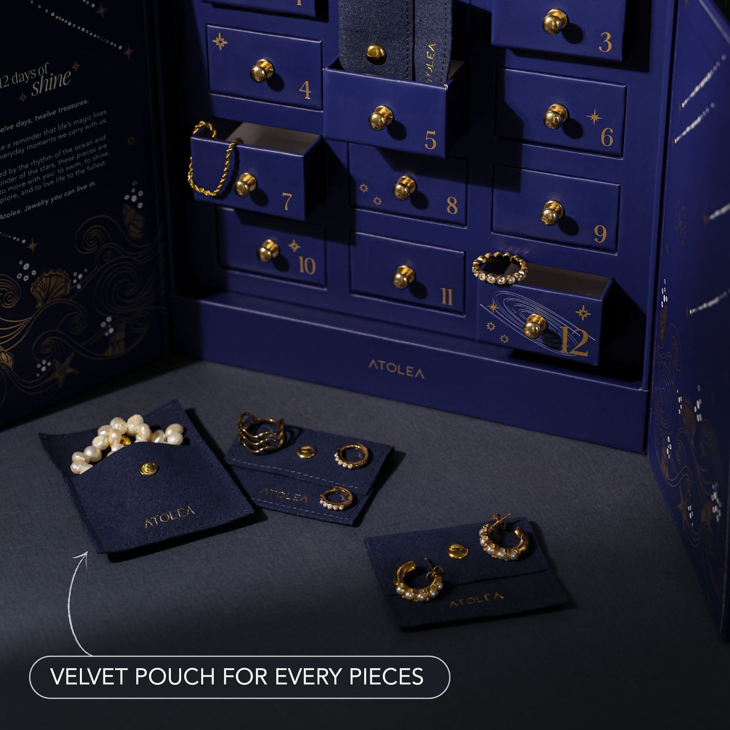 🎄Christmas Sale 50% OFF🔥Atolea Jewelry Gold Advent Calendar 2025
