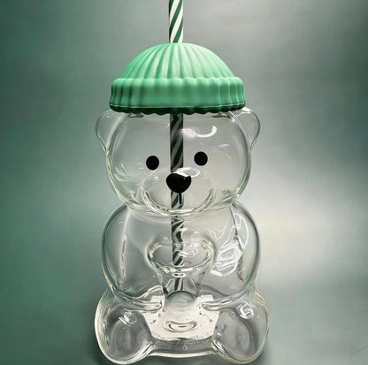 Bearista Glass Straw Cup 🐻✨