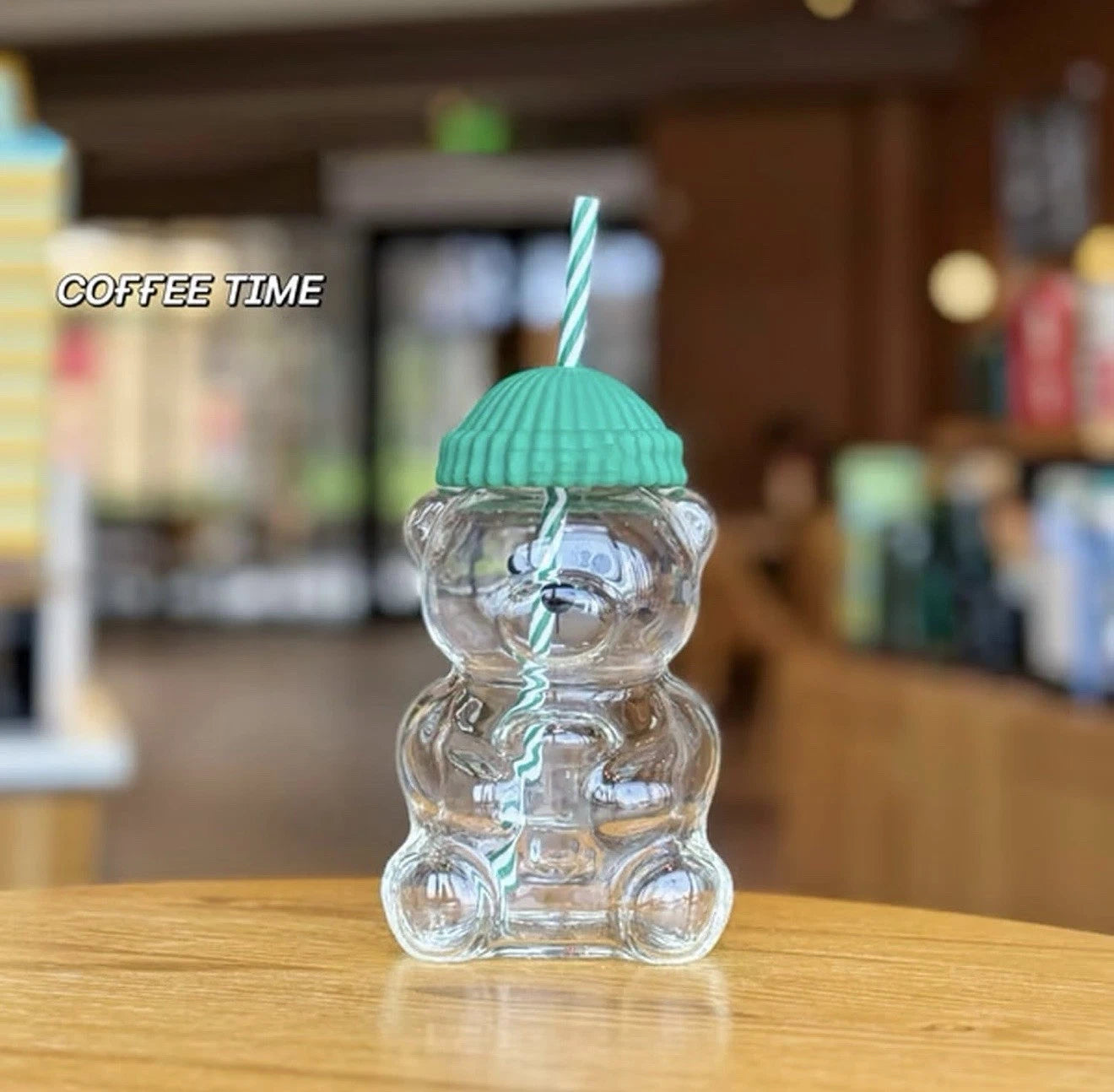 Bearista Glass Straw Cup 🐻✨