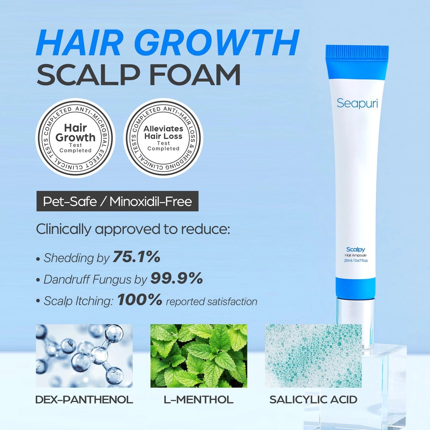 Seapuri Scalpy Hair Growth Serum for Men & Women for Hair Loss & Thinning