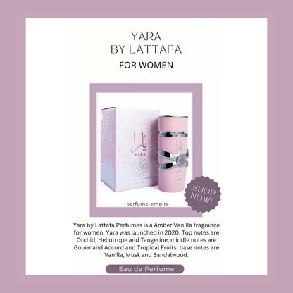 Yara by Lattafa perfume for women EDP 3.3 / 3.4 oz New in Box