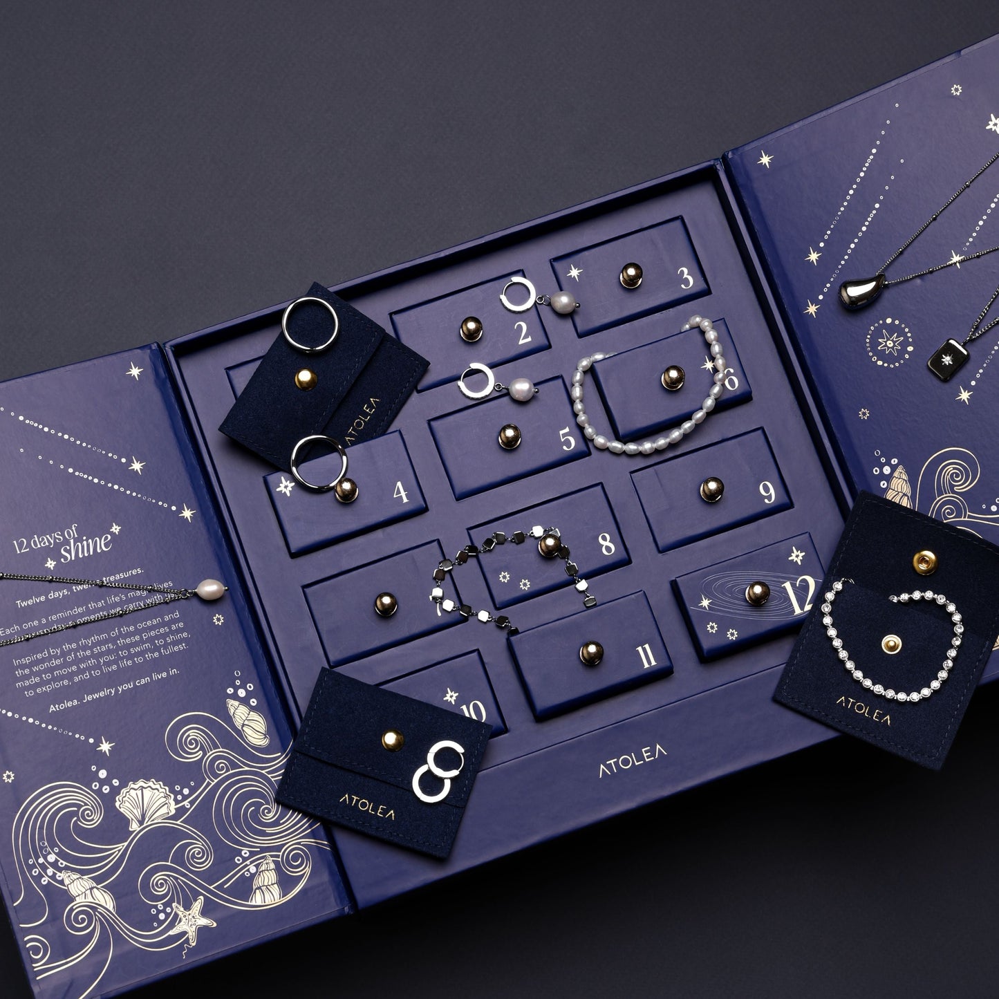 🎄Christmas Sale 50% OFF🔥Atolea Jewelry Gold Advent Calendar 2025