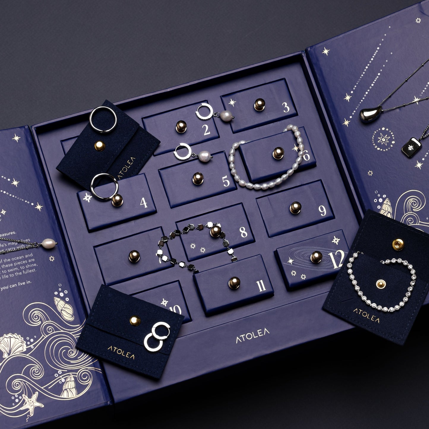 🎄Christmas Sale 50% OFF🔥Atolea Jewelry Gold Advent Calendar 2025