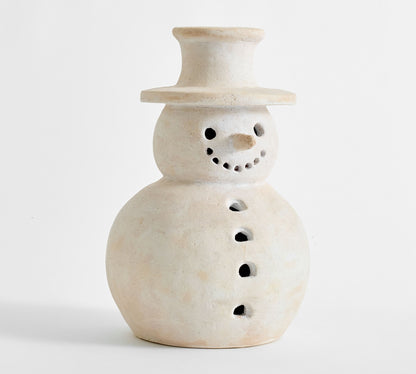 ❄️Handmade Terracotta Snowman Figurines