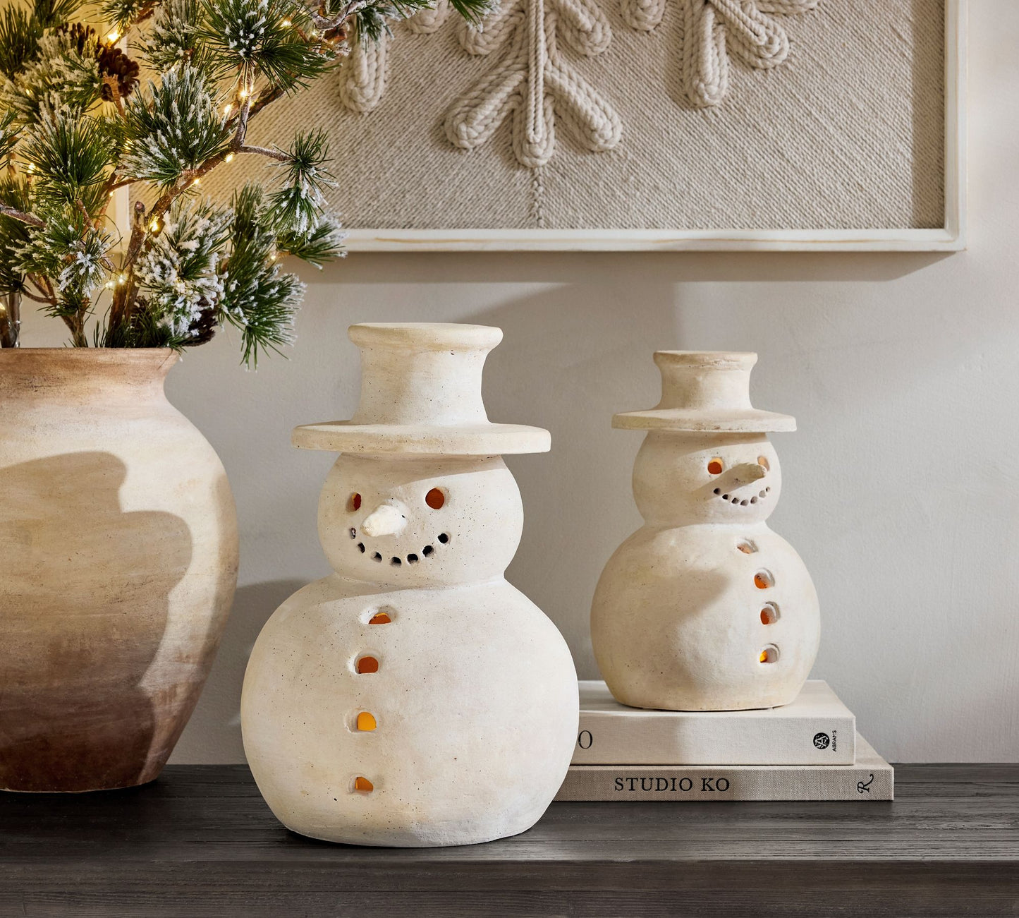 ❄️Handmade Terracotta Snowman Figurines