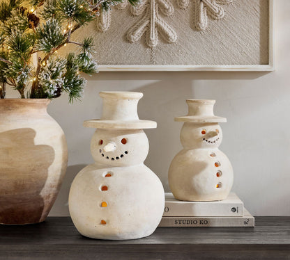 ❄️Handmade Terracotta Snowman Figurines