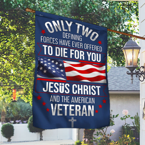 Veterans Day Flag, Veteran Only Two Defining Forces Have Ever Offered To Die For You Jesus Christ and the American Flag